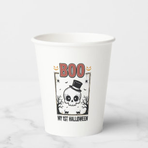 Mein 1. Halloween-Baby-Totenkopf-Vintage-Gravur-Sh Pappbecher
