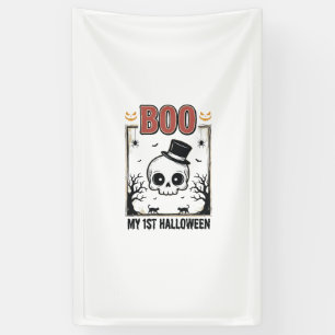 Mein 1. Halloween-Baby-Totenkopf-Vintage-Stickerei Banner