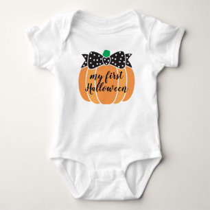 Mein 1. Halloween Erster Kürbiskölzer Punkt Baby Strampler