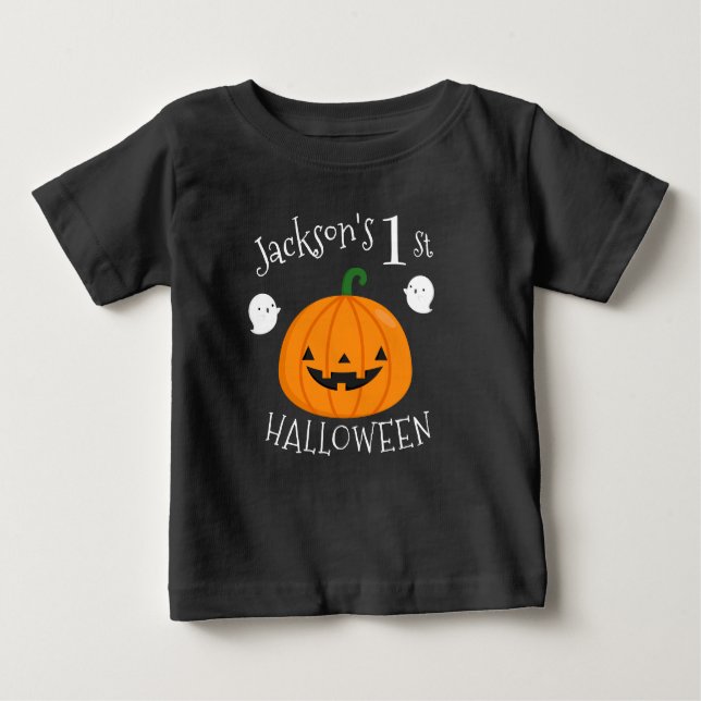 Mein 1. Halloween Ghost Pumpkin Personalisiert Baby T-shirt (Vorderseite)