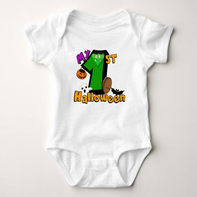 Mein 1. Halloween Little Frankenstein Baby Strampler (Vorderseite)