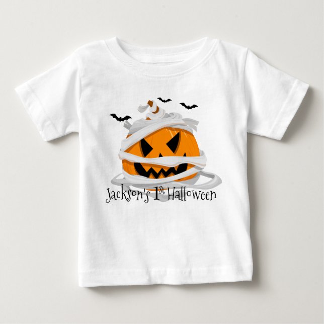 Mein 1. Halloween Pumpkin Personalisiert Baby T-shirt (Vorderseite)