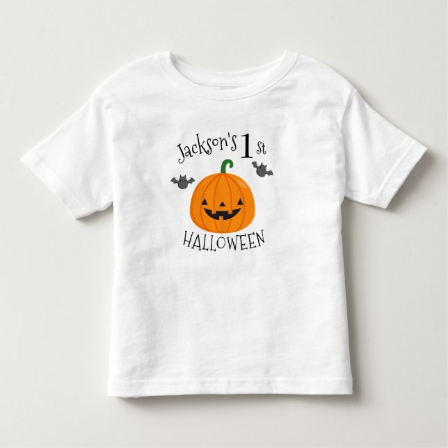 Mein 1. Halloween Pumpkin Personalisiert Kleinkind T-shirt (Vorderseite)