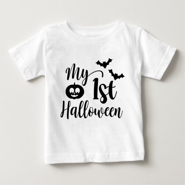 Mein 1. Halloween Pumpkin und Fledermäuse Baby T-shirt (Vorderseite)