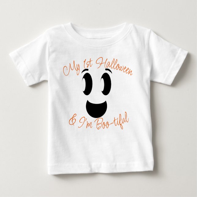 Mein 1. Halloween-Script-Ghost Baby T-shirt (Vorderseite)
