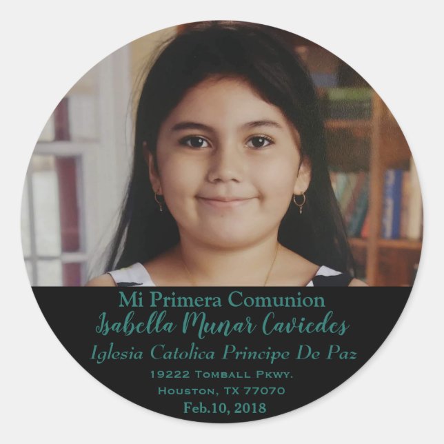 Mein 1. Kommunionsticker Runder Aufkleber (Vorderseite)