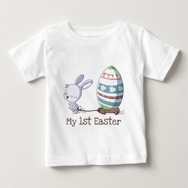 Mein 1. Ostersonnenstrabbit Pullley Baby T-shirt (Vorderseite)