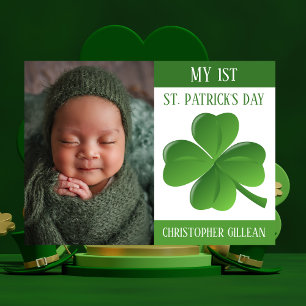 Mein 1. St Patrick's Day Baby Foto Kleeblatts Holi Feiertagskarte