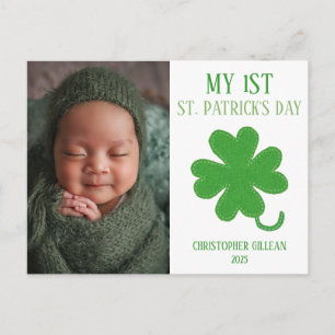 Mein 1. St. Patrick's Day Baby-Foto Shamrocks  Feiertagspostkarte