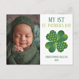 Mein 1. St. Patrick's Day Baby-Foto Shamrocks Feiertagspostkarte
