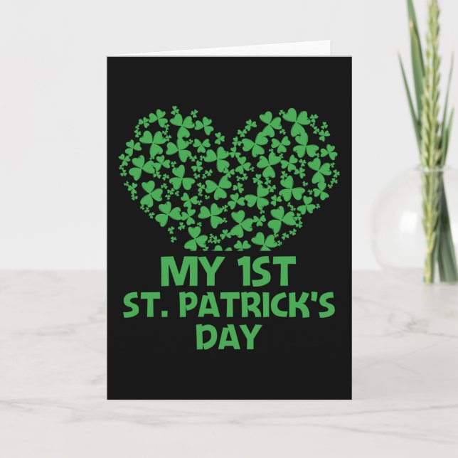 Mein 1. St. Patrick's Day Heart Kleeblatt Karte (Vorderseite)
