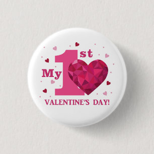 Mein 1. Valentinstag-Knopf Button