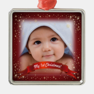 Mein 1. Weihnachten! - Addieren Sie Ihr Foto! Ornament Aus Metall