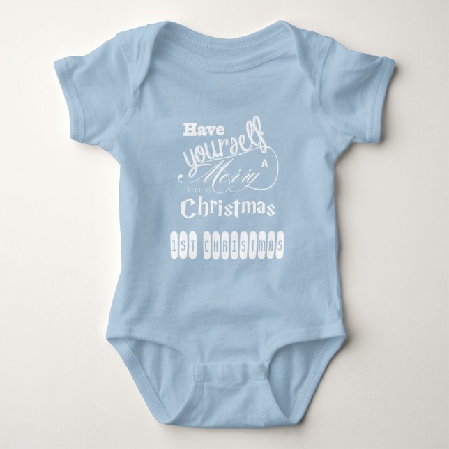 Mein 1. Weihnachten Frohe kleine Weihnachten Baby Strampler (Vorderseite)