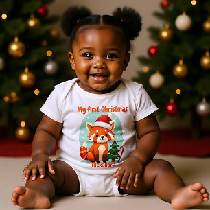 🎄Mein 1. Weihnachten, individueller Text, Santa P Baby Strampler