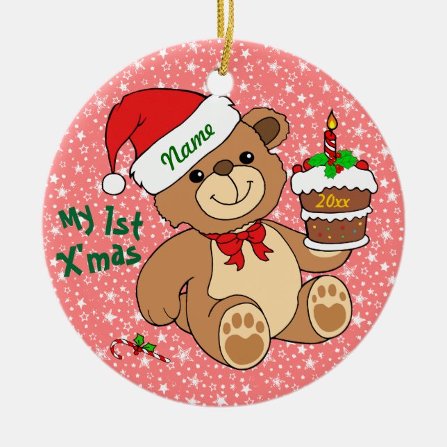 Mein 1. Weihnachten Keramik Ornament (Vorne)