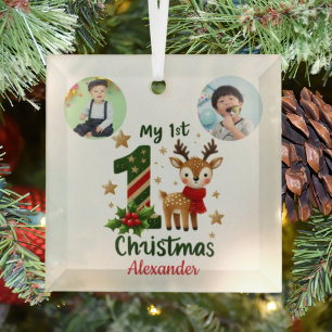 Mein 1. Weihnachten Kleiner Rentiere Foto Ornament Aus Glas