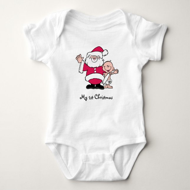 Mein 1. Weihnachten mit Sankt Baby Strampler (Vorderseite)