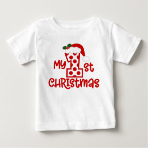Mein 1. Weihnachten Süße moderne Santa Hut mit Pun Baby T-shirt