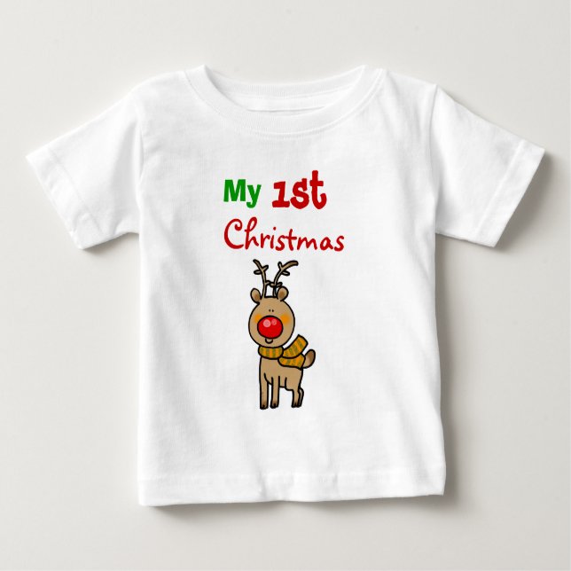 Mein 1. Weihnachten (Weihnachtsren) Baby T-shirt (Vorderseite)