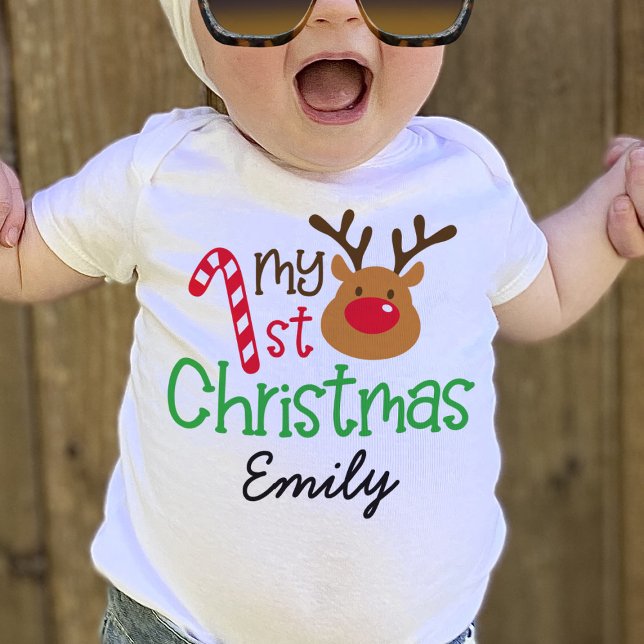 Mein 1. Weihnachts-Personalisiert Kid Baby-T - Shi Baby T-shirt (Von Creator hochgeladen)