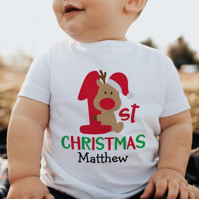 Mein 1. Weihnachts-Personalisiert Kid Baby-T - Shi Baby T-shirt (Von Creator hochgeladen)