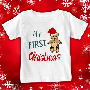 Mein 1. Weihnachts-Teddybär-Santa-Hut Baby T-shirt