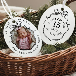 Mein 1. Weihnachtsbüchtel Bow Baby Foto Keepake Ornament Aus Metall