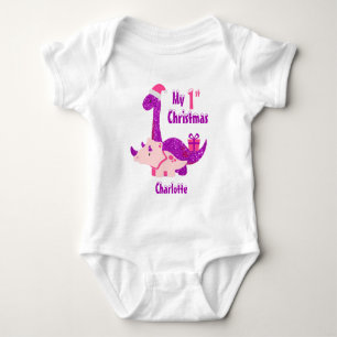 Mein 1. Weihnachtsdinosaur T-Rex Baby Bodysuit Strampler