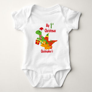 Mein 1. Weihnachtsdinosaur T-Rex Baby Strampler
