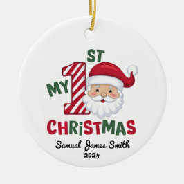 Mein 1. Weihnachtsfest Kariert - Custom Keramik Ornament