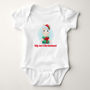 Mein 1. Weihnachtslama Baby Strampler