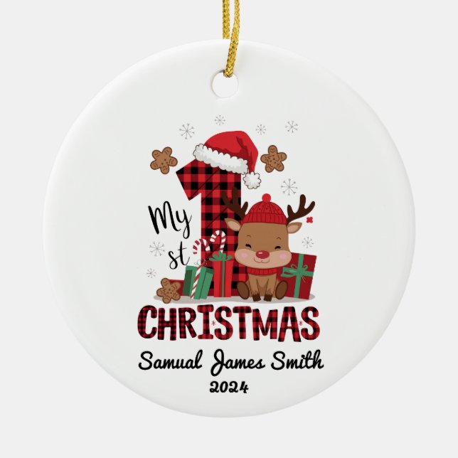 Mein 1. Weihnachtsmann - Personalisiert Keramik Ornament (Vorne)