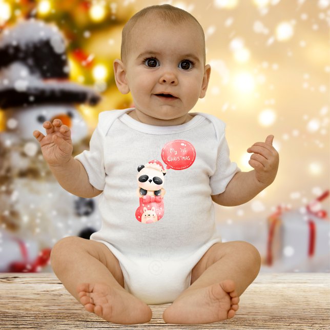 Mein 1. Weihnachtspanda Baby Strampler (Von Creator hochgeladen)