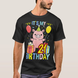 Mein 21. Geburtstag Schwein für Schweinefleisch T-Shirt