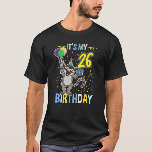 Mein 26. Geburtstag Lemur T-Shirt (Vorderseite)