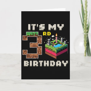 Mein 3. Geburtstag Pixel-Spiel 3 Kuchen-Video-Spie Karte