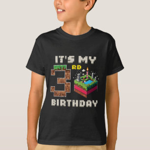 Mein 3. Geburtstag Pixel-Spiel 3 Kuchen Video-Spie T-Shirt
