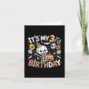 Mein 3. Geburtstag Skelett Halloween Kleinkind Karte