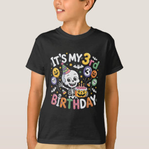 Mein 3. Geburtstag Skelett Halloween Kleinkind T-Shirt