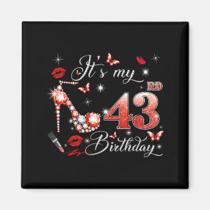 Mein 43. Geburtstag Pink 43 Jahre alt Geburtstag Magnet