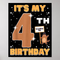 Mein 4. Geburtstag Murmeltiertag 4 Jahre altes Mäd