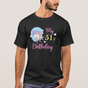 Mein 51. Geburtstag Niedliches Einhorn T-Shirt