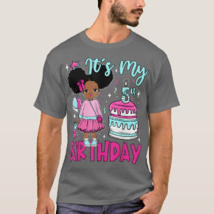 Mein 5. Geburtstag Black Girls Kinder Niedliche Ge T-Shirt