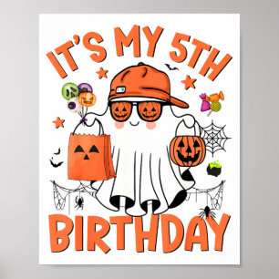Mein 5. Geburtstag Lustiger Halloween Boo Geist 5. Poster