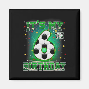 Mein 6. Geburtstag Jungen Fußball 6 Jahre alte Par Magnet