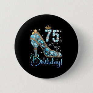 Mein 75. Geburtstag Frauen Königin Diamant Krone 7 Button