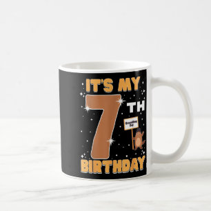 Mein 7. Geburtstag Groundhog Day 7 Jahre altes Mäd Kaffeetasse