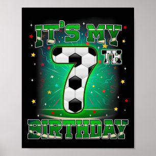 Mein 7. Geburtstag Jungen Fußball 7 Jahre alte Par Poster