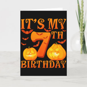 Mein 7. Geburtstag Kürbisse 7 Jahre Alt Halloween Karte